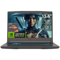 Laptop Gamer MSI Thin A15: 
Procesador AMD Ryzen 7 7735HS (Hasta 4.7 GHz), 
Memoria de 16GB DDR5, 
SSD de 1TB, 
Pantalla de 15.6