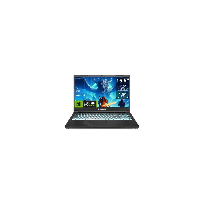 Laptop Gigabyte G5 MF:
Procesador Intel Core i5 12450H (Hasta 4.40 GHz),
Memoria de 16GB DDR4,
SSD de 512GB,
Pantalla de 15.6" L