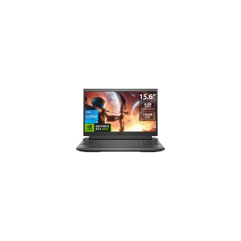 Laptop Gamer DELL G15 G5511:
Video GeForce RTX 3050,
Procesador Intel Core i5 11260H (hasta 4.40 GHz),
Memoria de 8GB DDR4,
SSD 