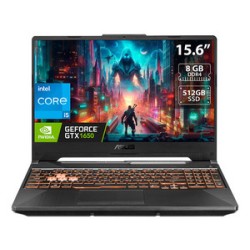 Laptop Gamer ASUS TUF Gaming F15:
Video GeForce GTX 1650,
Procesador Intel Core i5 10300H (hasta 4.50 GHz),
Memoria de 8GB DDR4,