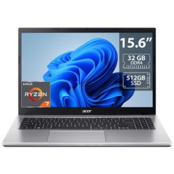Laptop Acer Aspire 3:
Procesador AMD Ryzen 7 5700U (hasta 4.3 GHz),
Memoria de 32GB DDR4,
SSD de 512GB,
Pantalla de 15.6" LED,
V