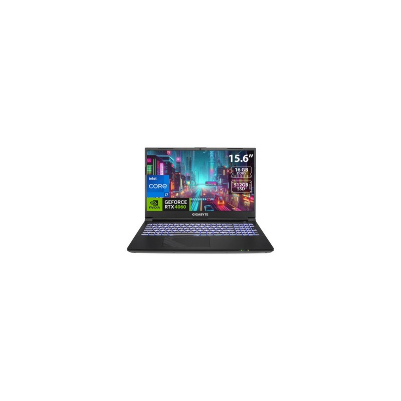 Laptop Gamer GIGABYTE G5:
Procesador Intel Core i7 12650H (hasta 4.7 GHz),
Memoria de 16GB DDR5,
SSD de 512GB,
Pantalla de 15.6"