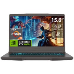 Laptop Gamer MSI Thin A15:
Procesador AMD Ryzen 9 8945HS (Hasta 5.2 GHz),
Memoria de 32GB DDR5,
SSD de 1TB,
Pantalla de 15.6" LE
