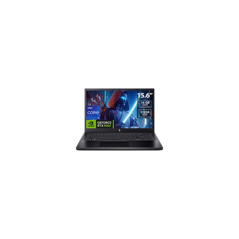 Laptop Gamer Acer Nitro V 15: 
Procesador Intel Core i9 13900H (hasta 5.4 GHz), 
Memoria de 16GB DDR5, 
SSD de 512GB, 
Pantalla 
