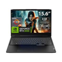 Laptop Lenovo IdeaPad Gaming 3:
Procesador AMD Ryzen 5 6600H (Hasta 4.5 GHz),
Memoria de 8GB DDR5,
SSD de 512GB,
Video GeForce R