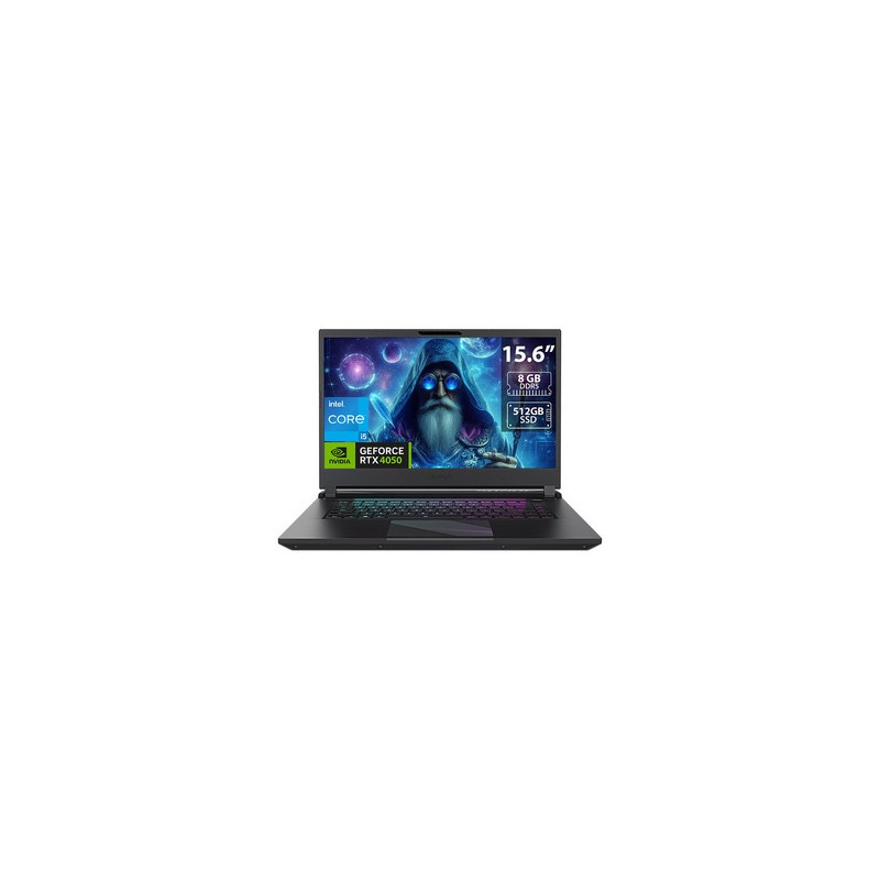 Laptop Gamer Gigabyte AORUS 15: 
Procesador Intel Core i5 12500H (hasta 4.5 GHz), 
Memoria de 8GB DDR5, 
SSD de 512GB, 
Pantalla